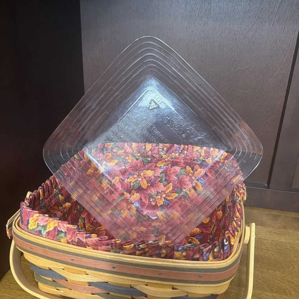 Longaberger 1997 Bountiful Harvest Basket Set Protector Liner Shades of Autumn
